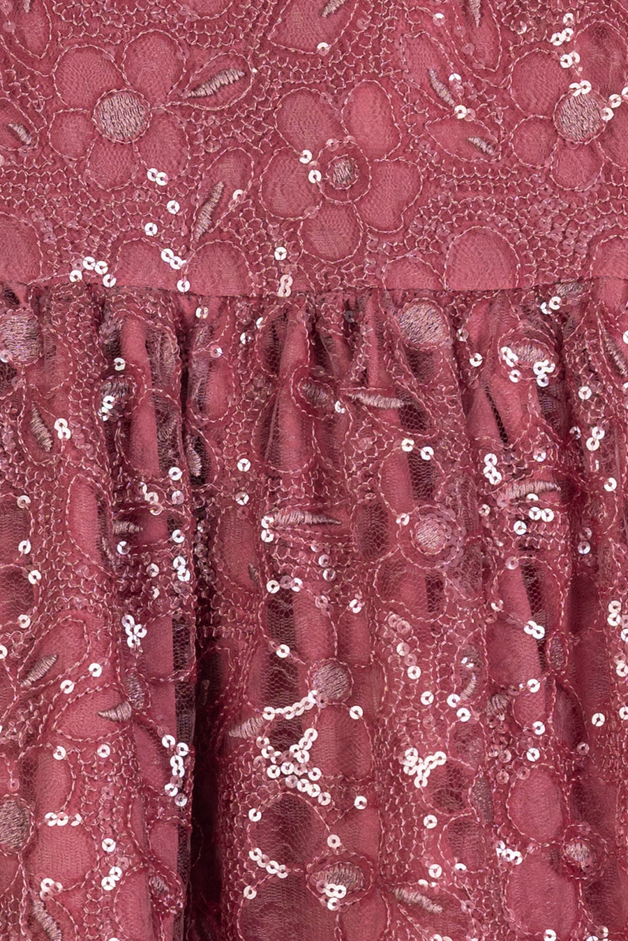 Girl's Peach Sequin Party Frock