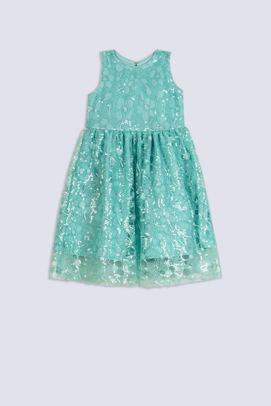 Girl's Aqua Sequin Party Frock