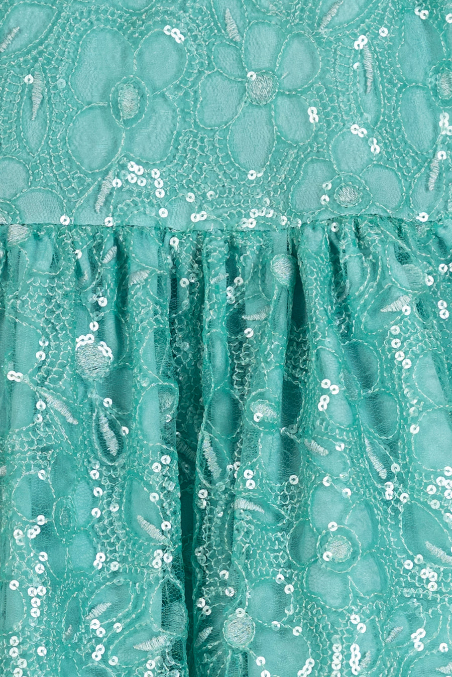 Girl's Aqua Sequin Party Frock