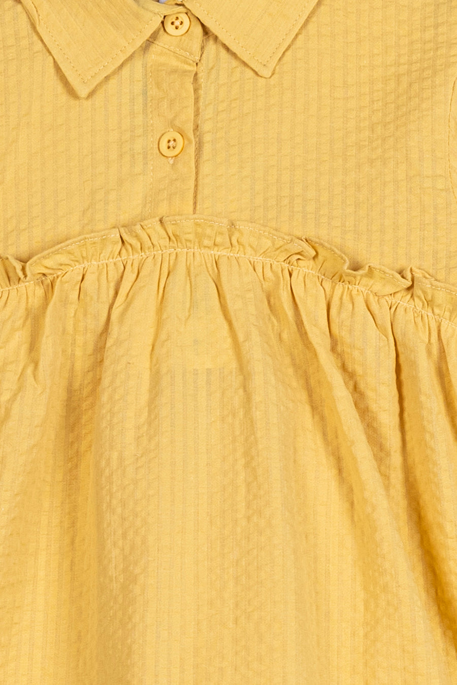 Girl's Yellow Textured Tiered Top