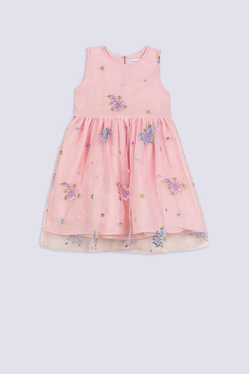 Girl's Blossom Embroidery Party Dress