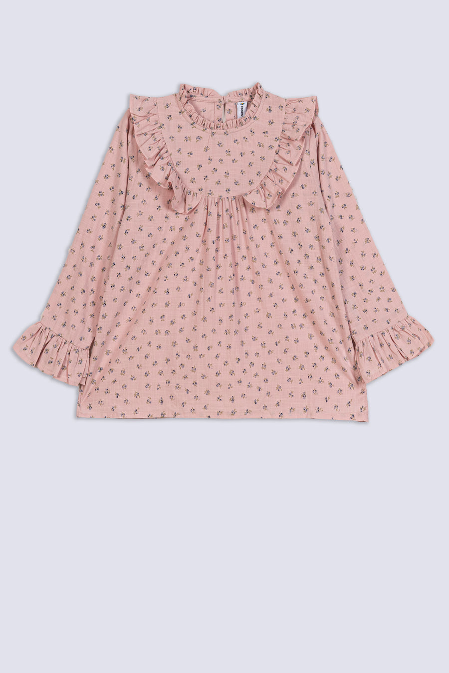 Girl's Ditsy Floral Ruffle Top