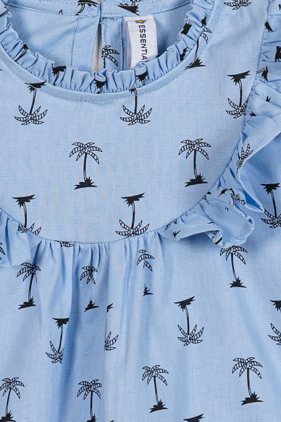 Girl's Palm Tree Print Ruffle Top