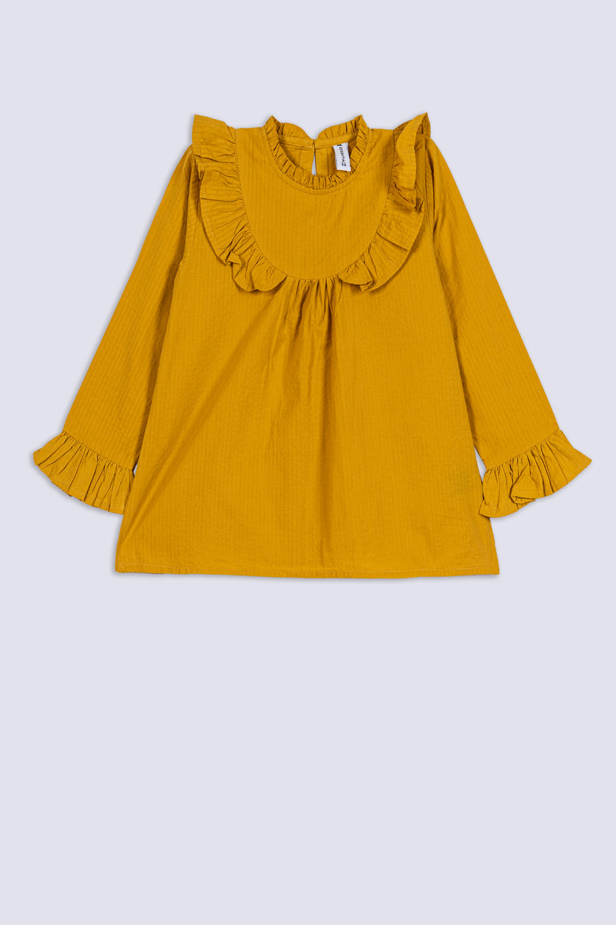 Girl's Solid Ruffle Trim Top