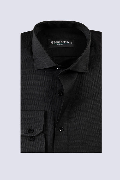 Black Dobby Smart Fit Dress Shirt