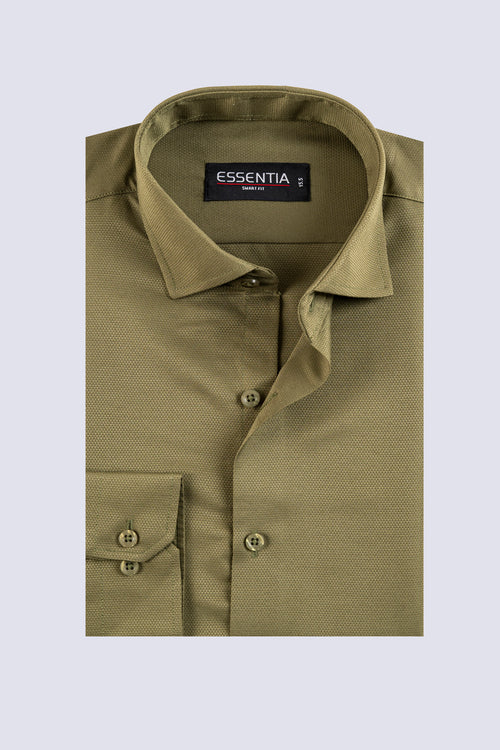 Olive Dobby Smart Fit Dress Shirt