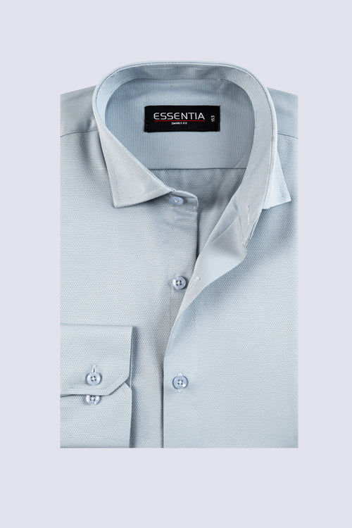 S Grey Dobby Smart Fit Dress Shirt