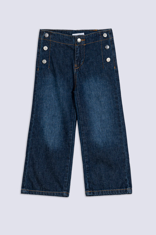 Girls' Sailor Button Wide-Leg Jean