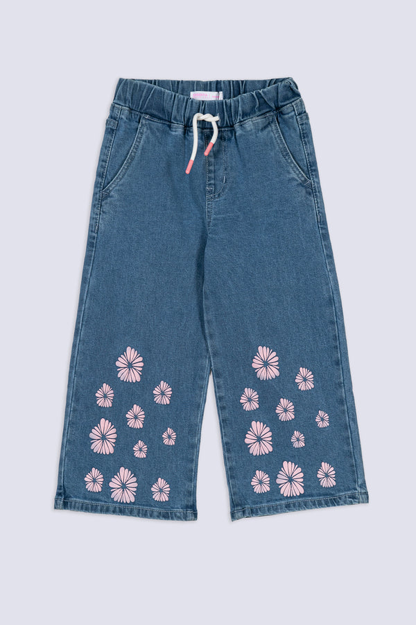 Blossom Print Denim Culottes