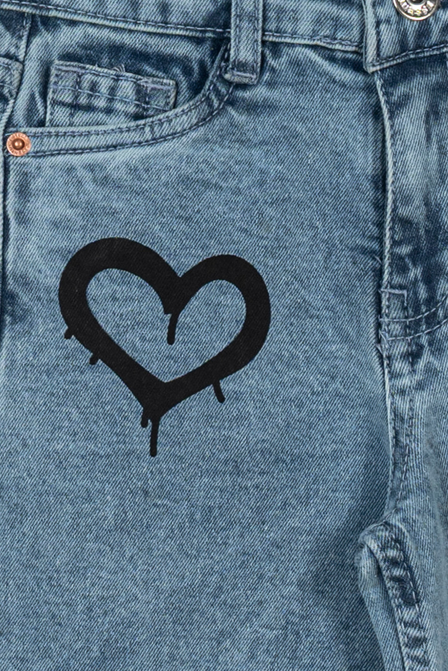 Graffiti Heart Denim Jean