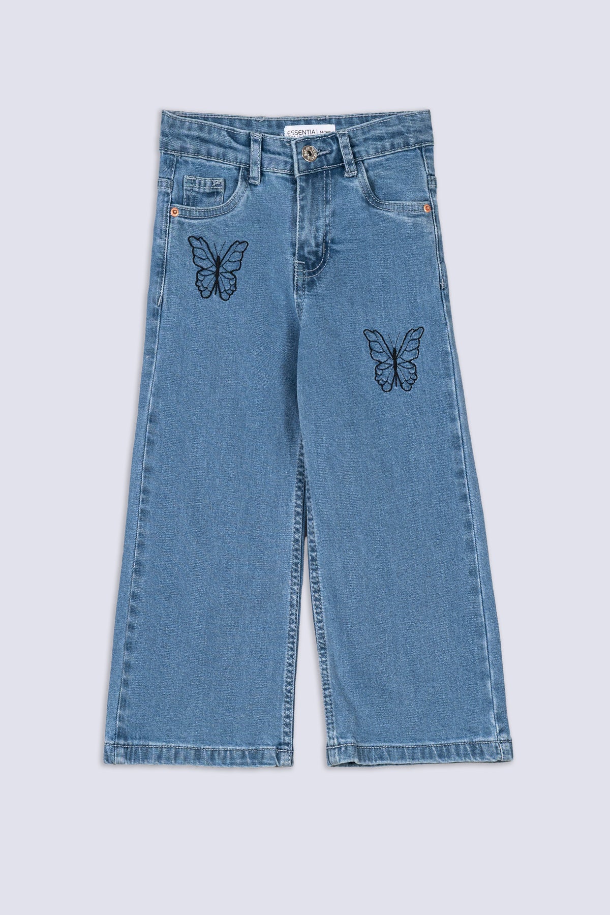 Girls' Butterfly Wide-Leg Denim
