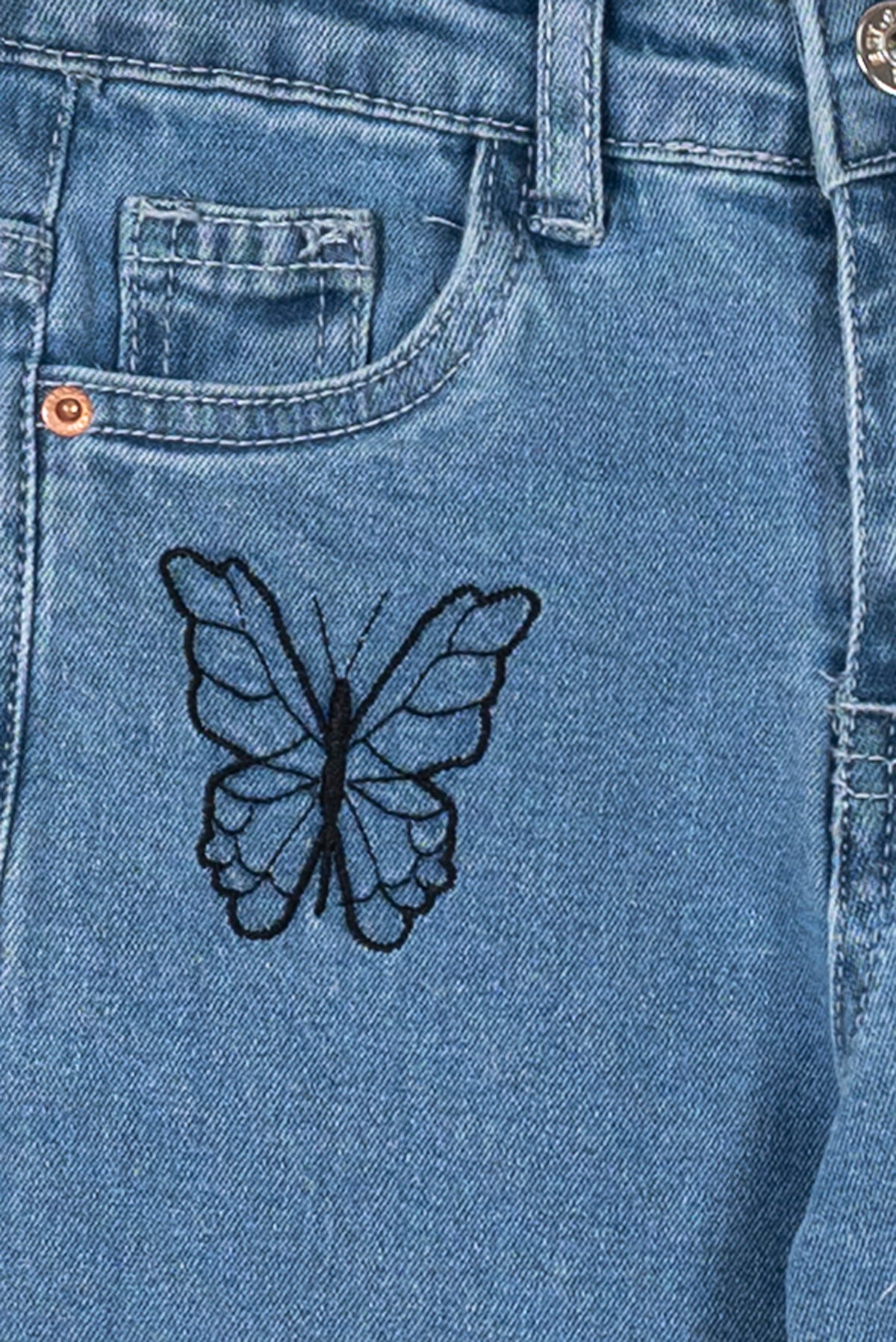 Girls' Butterfly Wide-Leg Denim