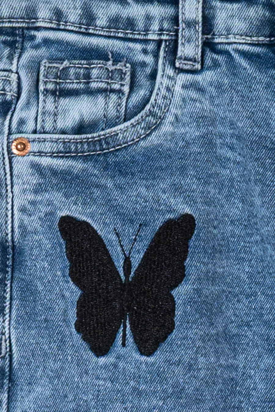Girls' Butterfly Detail Cropped Jean