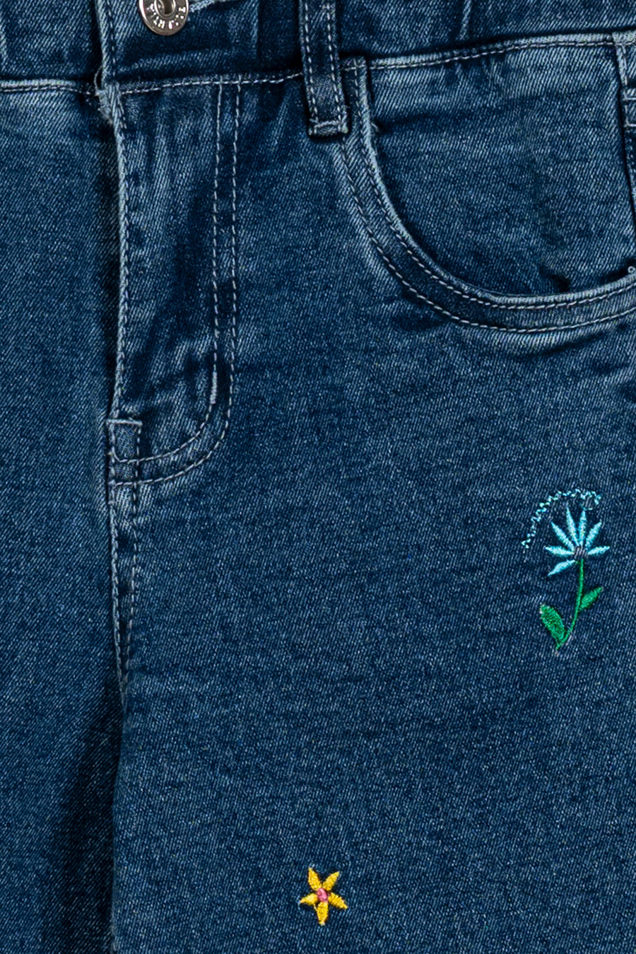 Girl's Floral Embroidered Jean