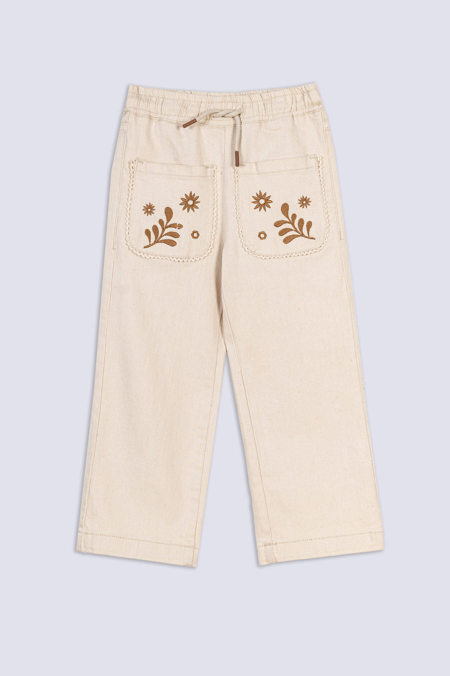 Girl's Floral Embroidered Jeans