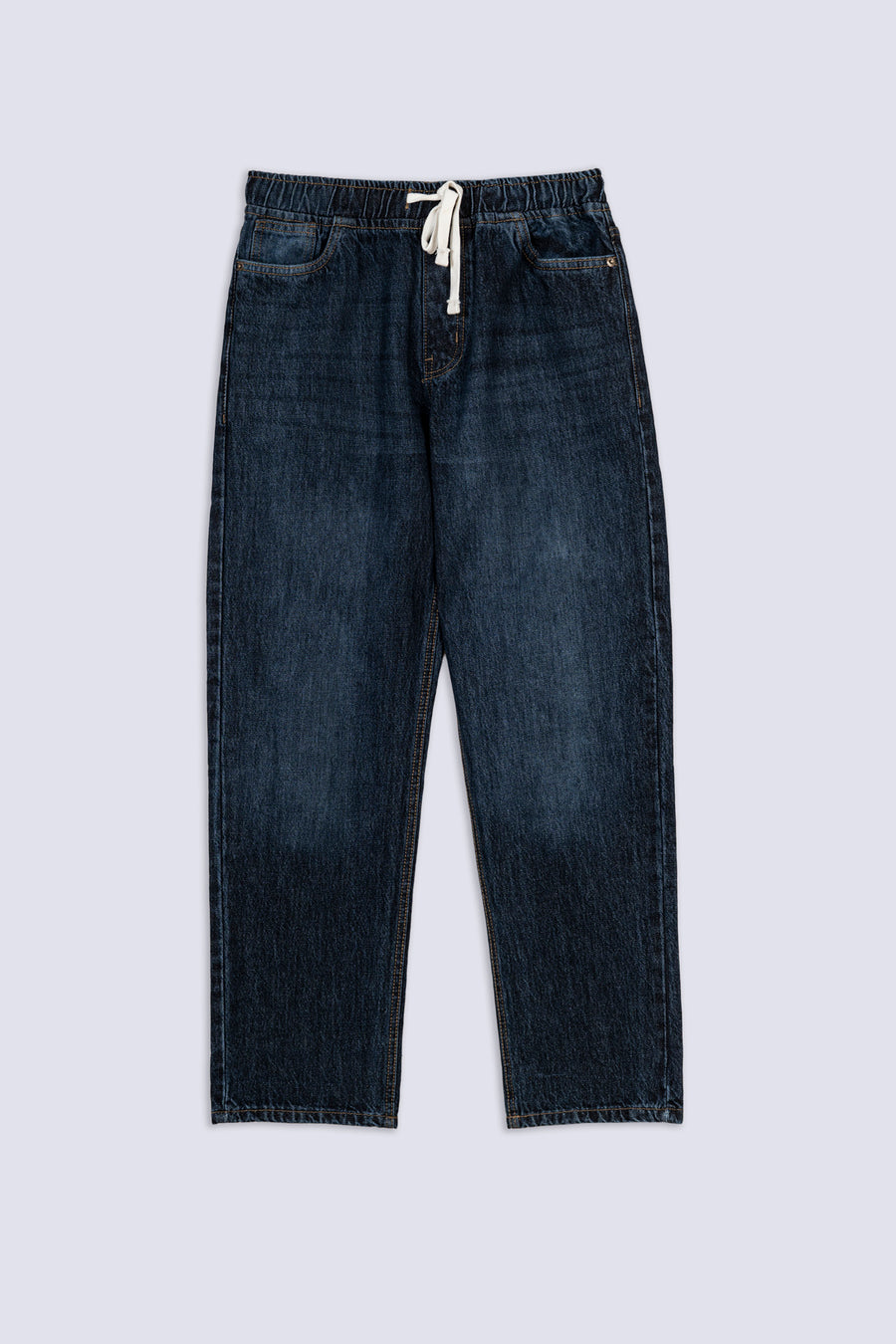 Men's Elastic Waist Straight Leg Jean