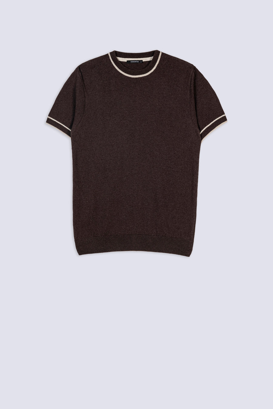 Men's Espresso Knitted Crew Neck Polo