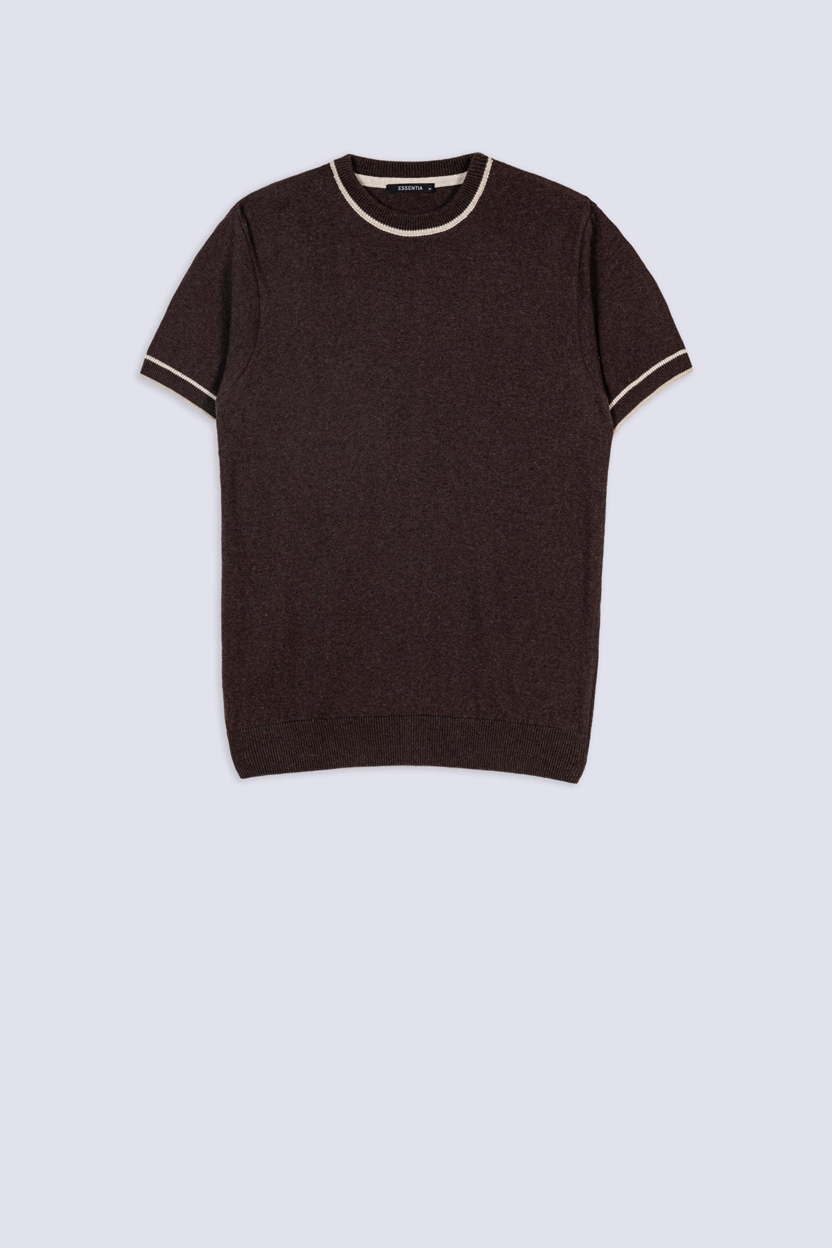 Men's Espresso Knitted Crew Neck Polo