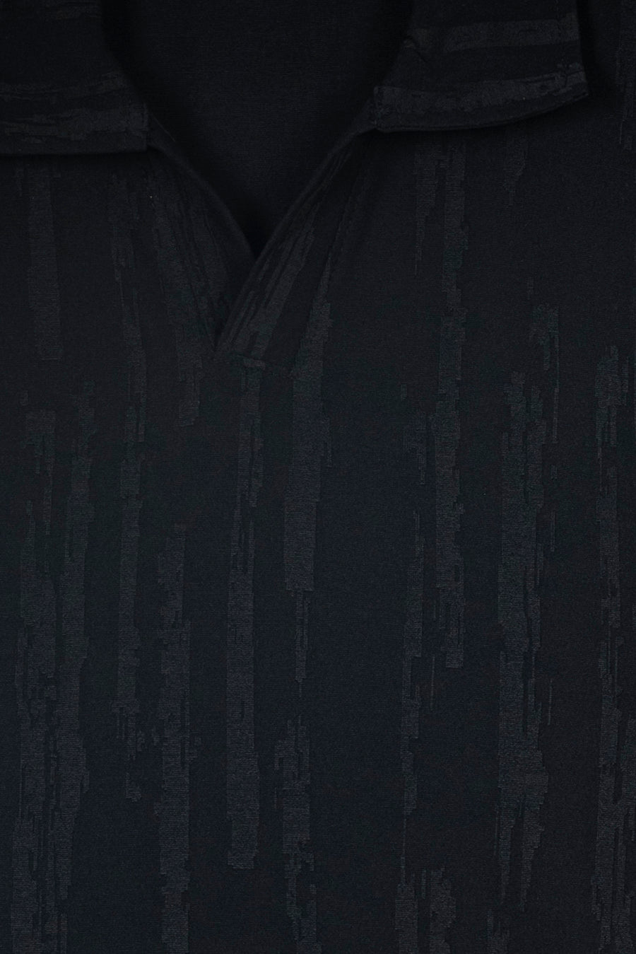 Men's Vertical Texture Open-Collar Polo