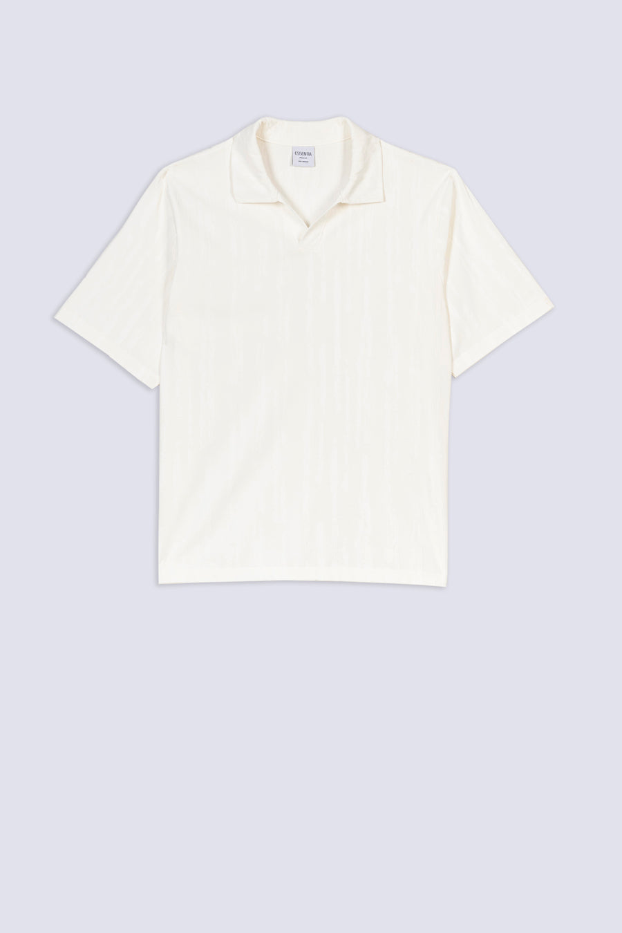 Men's Vertical Texture Open-Collar Polo