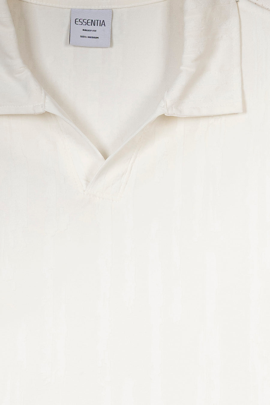 Men's Vertical Texture Open-Collar Polo