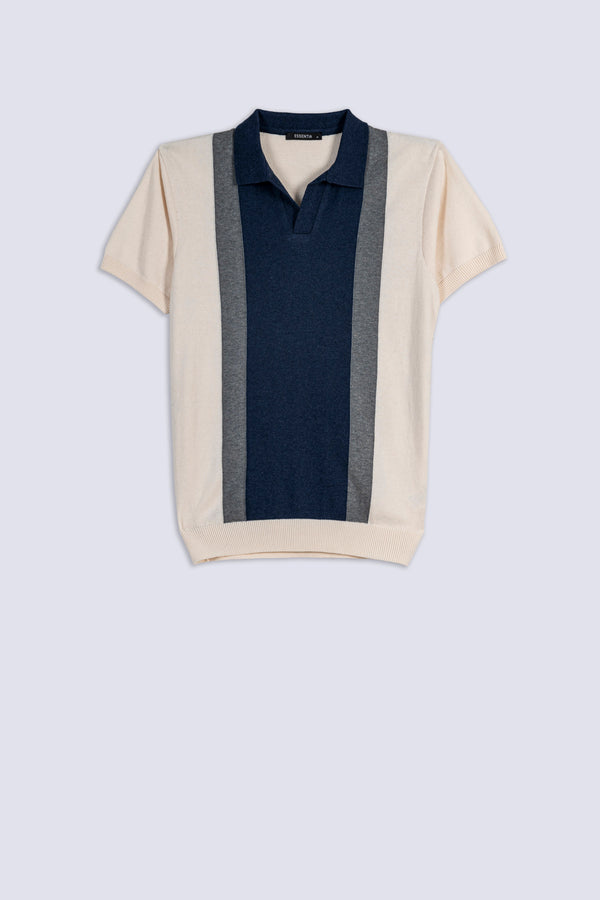 Men's Vertical Block Knit Polo