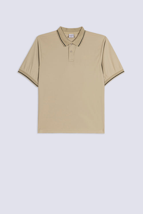 Men's Beige Edge Polo Shirt