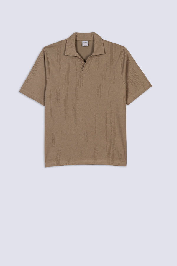 Men's Glitch Textured Polo Shirt