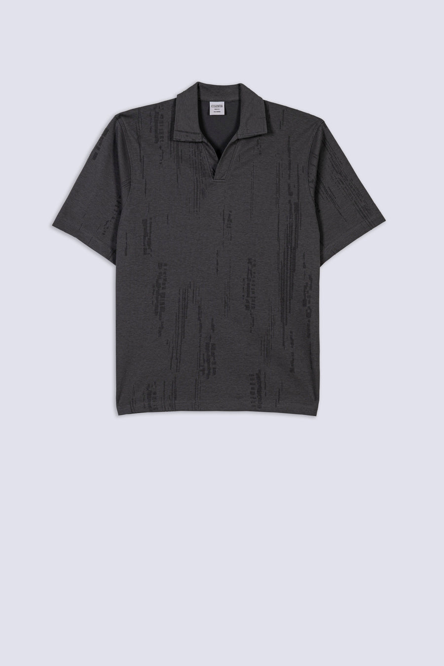 Men's Glitch Textured Polo Shirt