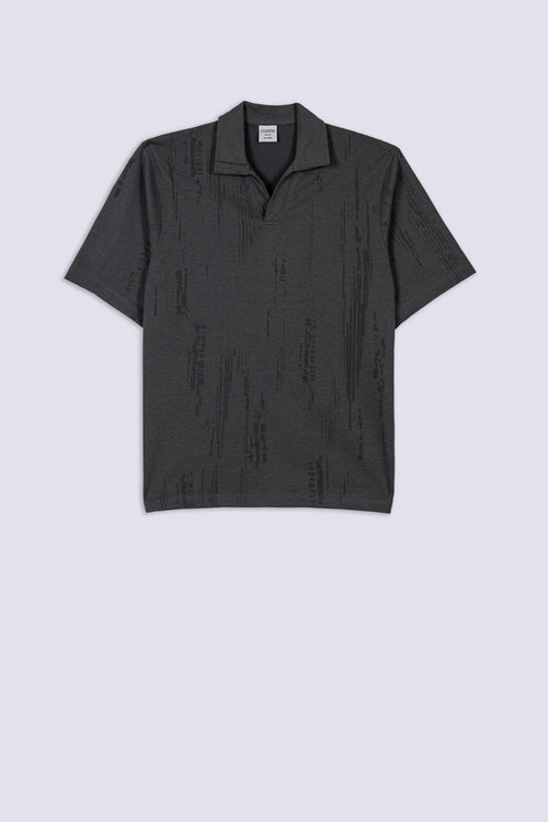 Men's Glitch Textured Polo Shirt