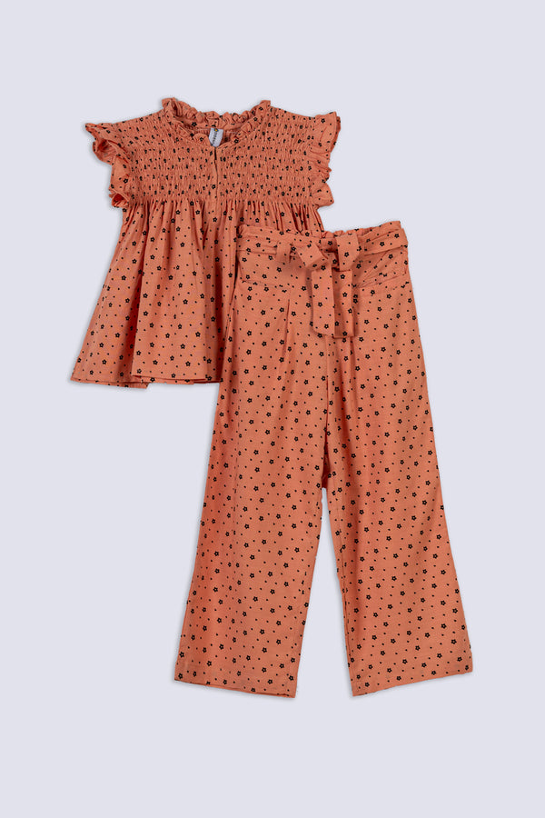 Girl's Smocked Ditsy Co-ord Set