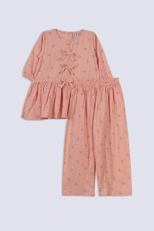 Girl's Cherry Bow Co-ord Set