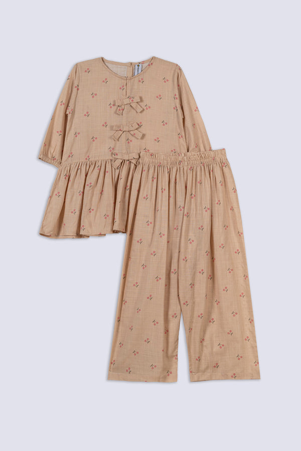 Girl's Cherry Bow Co-ord Set