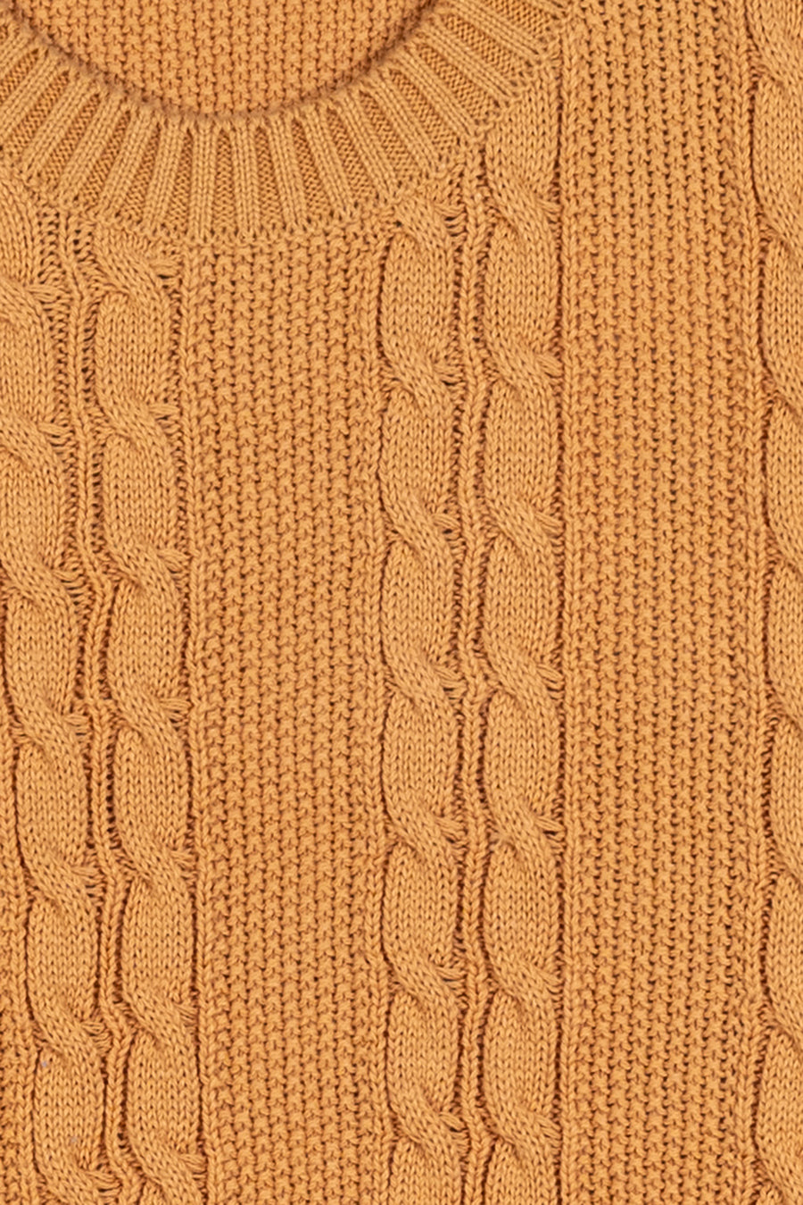Boy's Mustard Cable Knit Sweater