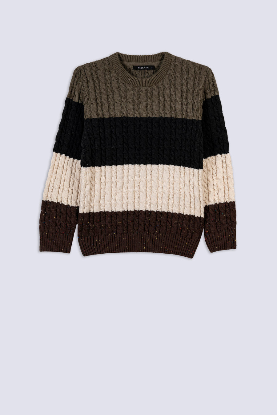 Boy's Colourblock Cable Sweater