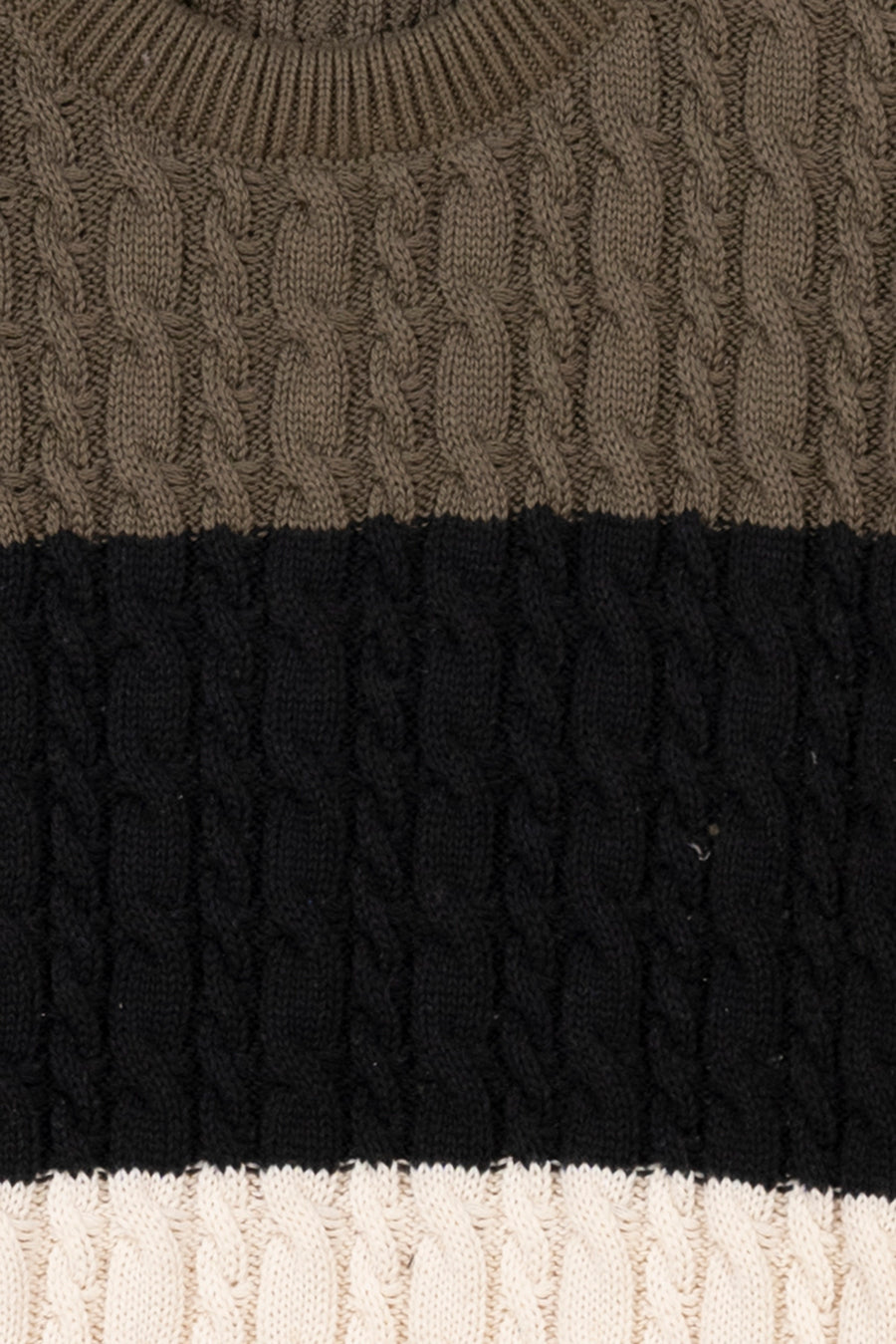 Boy's Colourblock Cable Sweater