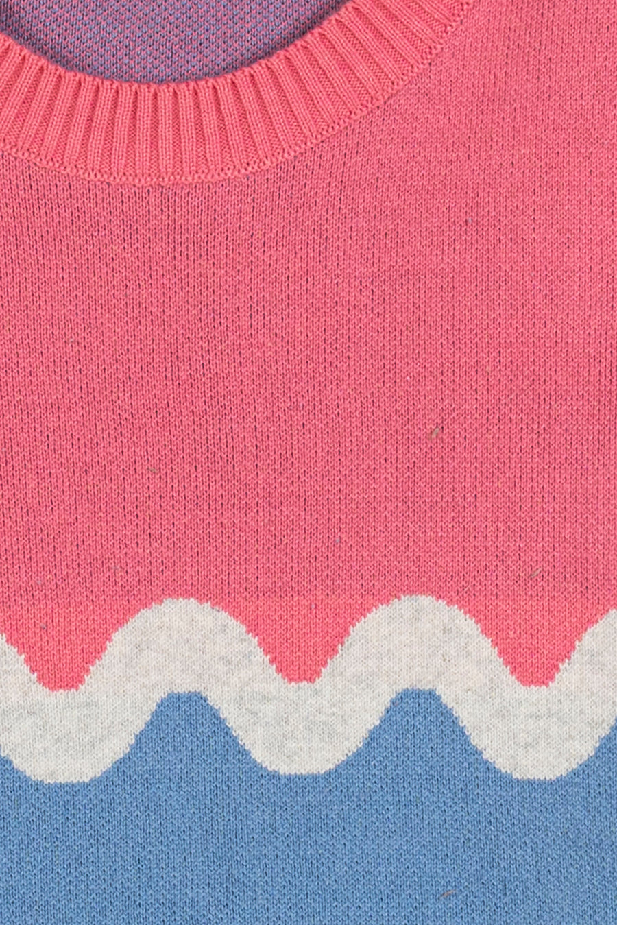 Girl's Wavy Stripe Colour Block Sweater