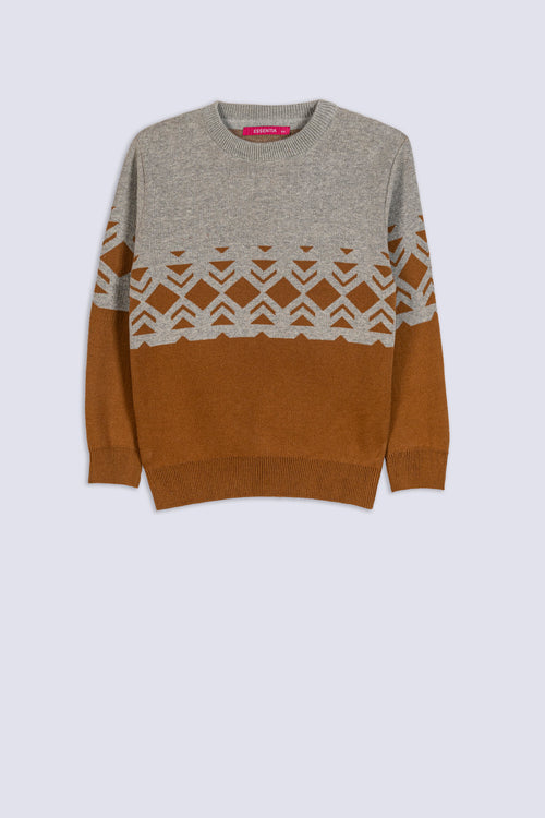 Girl's Geometric Jacquard Sweater