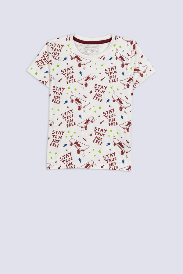 Boy's Stay True Slogan T-Shirt