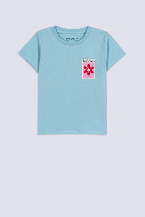 Girl's Botanic Flower Embroidered T-Shirt