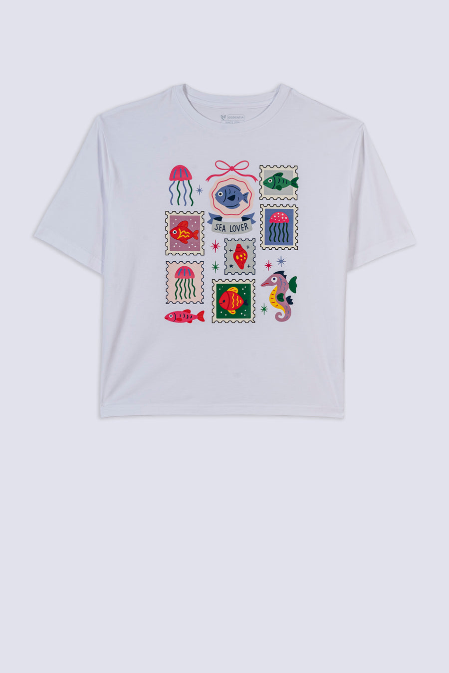 Ladies Sea Life Stamps T-Shirt