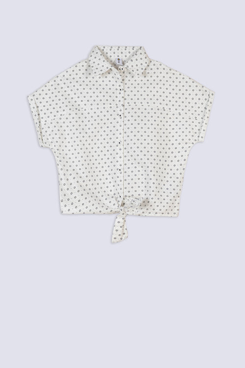 Girls' White Knot Shirt