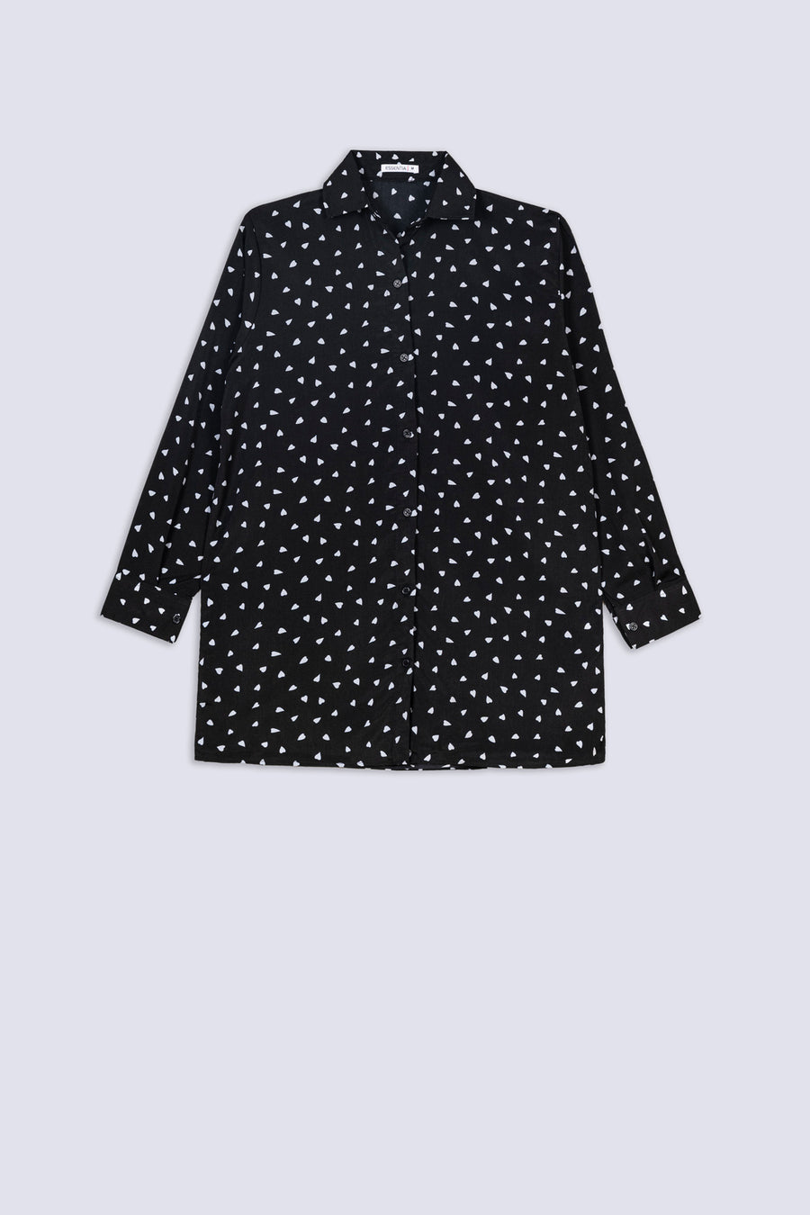 Ladies Black Heart Pattern Shirt