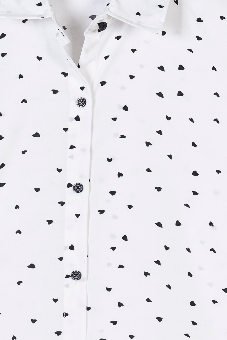Ladies White Heart Pattern Shirt