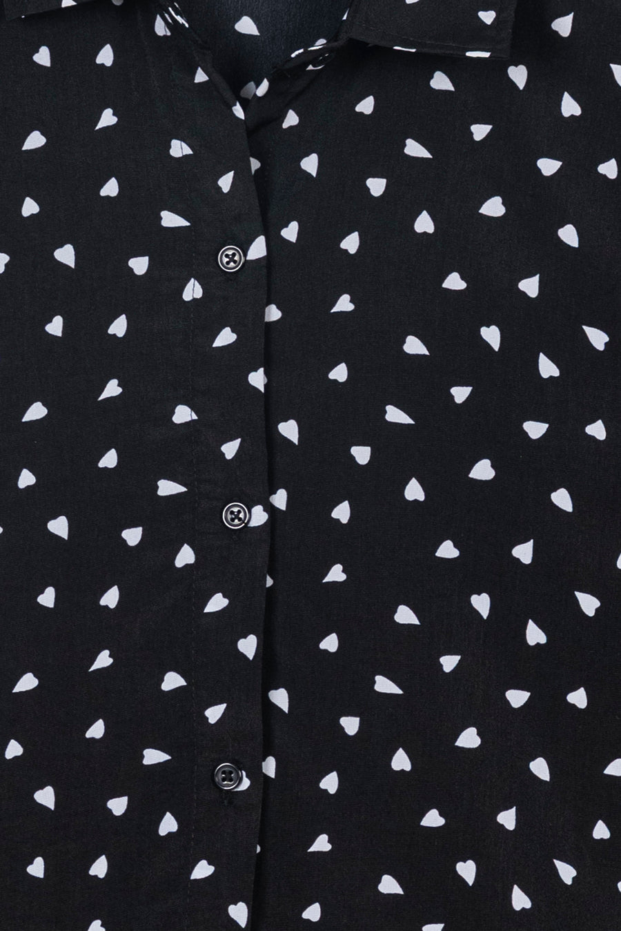 Ladies Black Heart Pattern Shirt