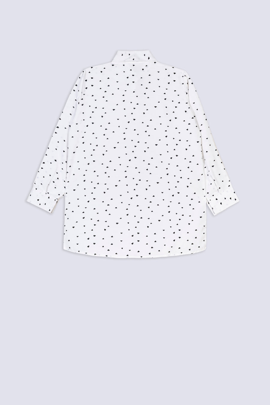 Ladies White Heart Pattern Shirt