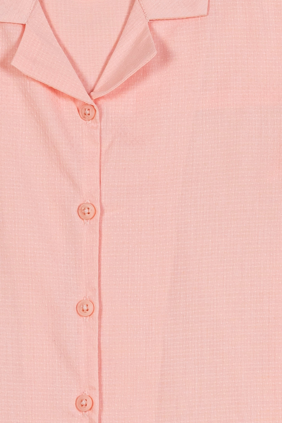 Girl's Peach Textured Cuban Shirt