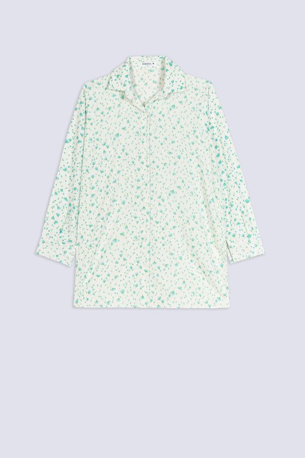 Ladies Aqua Bloom Longline Shirt