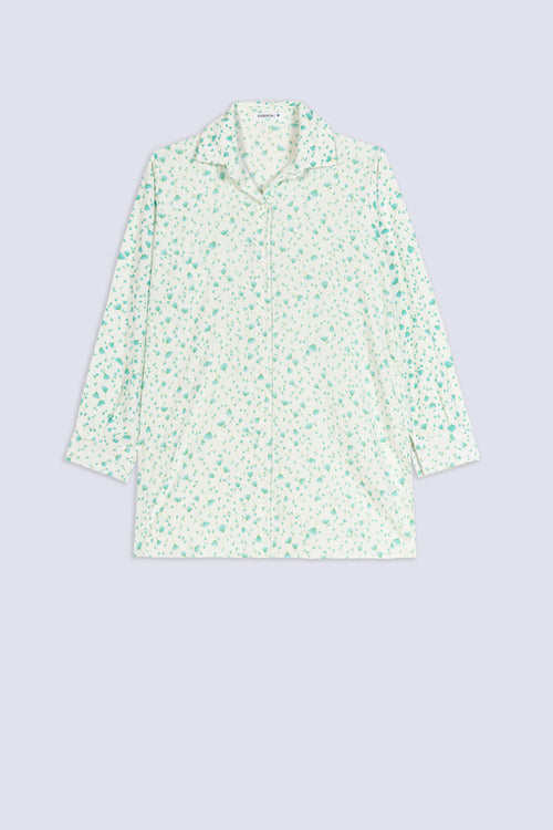 Ladies Aqua Bloom Longline Shirt