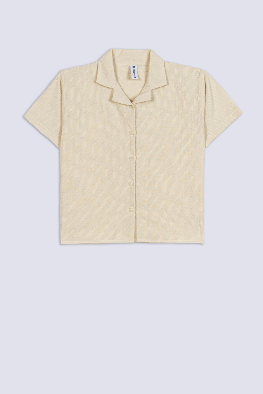 Girl's Self-Textured Button-Down Shirt